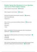 Random Sputum Bowl Questions by Loryn Questions And Answers With Complete Solutions 