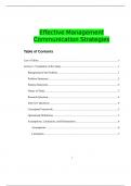 Effective Management Communication Strategies 