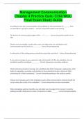 Management Communication  Chapter 4 Practice Quiz- C204 WGU Final Exam Study Guide