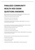 FINALIZED COMMUNITY  HEALTH HESI EXAM  QUESTIONS ANSWERS