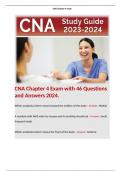 CNA Chapter 4 Exam with 46 Questions and Answers 2024.  Terms Like;   Which anatomical term means toward the midline of the body - Answer: Medial
