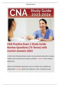 CNA Practice Exam 1 Study Guide Review Questions (75 Terms) with Correct Answers 2024