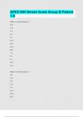 APEX NIH Stroke Scale Group B Patient 1- Questions and answers latest update 