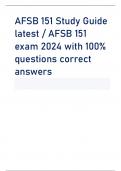 AFSB 151 Study Guide latest / AFSB 151 exam 2024 with 100% questions correct answers