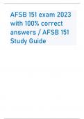 AFSB 151 exam 2023 with 100% correct answers / AFSB 151 Study Guide