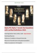 Alpha Phi Alpha 7 Jewels Test Questions with verified Definitions 2024. 