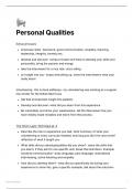 Medicine MMI/Panel Personal Qualities Topic Summary Notes