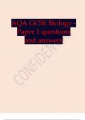 AQA GCSE Biology AQA GCSE Biology - Paper 1 questions and answers.