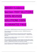 ABMDI Evidence Section TEST SILUTIONS 100% REVISED SOLUTIONS 100% GUARANTEE PASS 