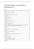 PRELIMINARY EXAM 1: College Notes and Abstracts - Psychopathology (202100181) - Clinical Psychology (ISBN: 978-90-01-88147-4)