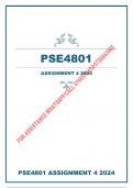 PSE4801 ASSIGNMENT 4  ANSWERS 2024