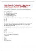 SOA Exam P: Probability | Questions and answers | Latest | GRADED A+