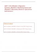 A&P 1 101 (Module 3 Digestive System), (Module 4 Skeletal   system) and (Module 5 Muscular) Portage Learning  Rated A+ Questions and answers