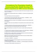 Foundations For Population Health In Community/Public Health Nursing Ch1 (2024) || Questions & 100% Correct Answers