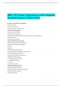 MHA 702 Exam 2 Questions with Complete Verified Answers 2024/2025