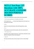 BEST ANSWERS NETA 2 Test Prep | 237  Questions with 100%  ACCURATE ANSWERS  2024/2025 PERFECT  SCORES