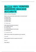 BEST ANSWERS Bio 224 100% VERIFIED  ANSWERS 2024/2025  ACCURATE