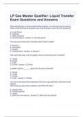 LP Gas Master Qualifier Liquid Transfer Exam Questions and Answers