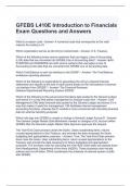 GFEBS L410E Introduction to Financials Exam Questions and Answers