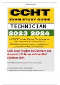 CCHT Exam Practice #2 Questions and Answers/ 122 Terms with Verified Solutions 2024. 