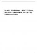 Bio 152/ ITE 152 EXAM 1, PRACTICE EXAM AND STUDY GUIDE NEWEST 2024 ACTUAL (100%)Latest updated