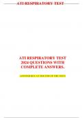 ATI RESPIRATORY TEST 2024 QUESTIONS WITH COMPLETE ANSWERS.