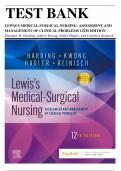 Test Bank for Lewis's Medical-Surgical Nursing, 12th Edition (Harding, 2023), Chapter 1-69 | All Chapters