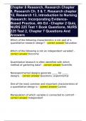 Chapter 8 Research, Research Chapter 6, Research Ch. 5 & 7, Research chapter 12, Research 13, Introduction to Nursing Research: Incorporating Evidence-Based Practice, 4th Ed - Chapter 2 Quiz, NURS 225 Test 1 Book Questions, NURS 225 Test 2, Chapter 7 Ques