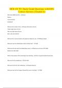 HCB 101 W1 Study Guide Questions with100% Correct Answers | Graded A+