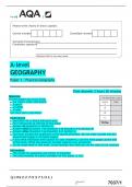 AQA A-LEVEL GEOGRAPHY PAPER 1 PHYSICAL GEOGRAPHY 2024 EXAM(AUTHENTIC MARKING SCHEME ATTACHED)