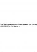 SNHD Paramedic Protocol Exam Questions and Answers (2024/2025) Verified Answers.