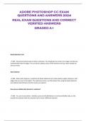 ADOBE PHOTOSHOP CC EXAM  QUESTIONS AND ANSWERS 2024  REAL EXAM QUESTIONS AND CORRECT  VERIFIED ANSWERS  GRADED A+ 