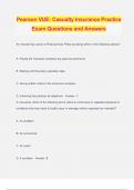 Pearson VUE: Casualty Insurance Practice Exam Questions and Answers