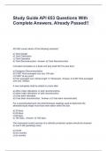 Study Guide API 653 Questions With Complete Answers, Already Passed!!