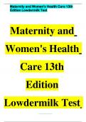 Maternity and Care 13th Edition Lowdermilk Test Women's Health Bank