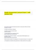  Health Assessment Lecture Exam 1 with detailed test.