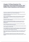 Chapter 15 Plans Examiner Fire Inspection and Code Enforcement, 8th Edition Exam Questions and Answer