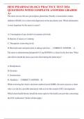 HESI PHARMACOLOGY PRACTICE TEST 2024 QUESTIONS WITH COMPLETE ANSWERS GRADED A+ 