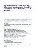 API 653 exam prep - Open Book ONLY (Open book questions only March 2024 API 683) Questions With 100% Correct Answers.
