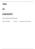 AQA AS Level Chemistry paper 2 for June 202-3 QUESTION PAPER