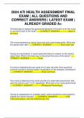 2024 ATI HEALTH ASSESSMENT FINAL EXAM | ALL QUESTIONS AND CORRECT ANSWERS | LATEST EXAM | ALREADY GRADED A+