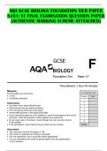 AQA GCSE BIOLOGY 8461/1H HIGHER TIER PAPER 1 EXAMINATION QUESTION PAPER (AUTHENTIC MARKING SCHEME ATTACHED)