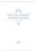 AQA A Level Chemistry- Inorganic chemistry