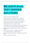 MB (ASCP) Exam TEST WITH COMPLETE VERIFIED SOLUTIONS