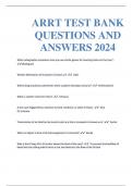 ARRT TEST BANK QUESTIONS AND ANSWERS 2024