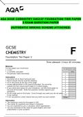 AQA GCSE CHEMISTRY 8462/2F FOUNDATION TIER PAPER 2 EXAM QUESTION PAPER (AUTHENTIC MRKING SCHEME ATTACHED)