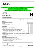 AQA GCSE CHEMISTRY 8462/2H HIGHER TIER PAPER 2 EXAMINATION QUESTION PAPER  (AUTHENTIC MARKING SCHEME ATTACHED)