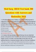 MED SURG HESI TESTBANK 300 QUESTIONS AND ANSWERS WITH RATIONALE 2024