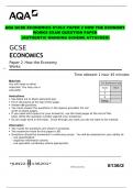 AQA GCSE ECONOMICS 8136/2 PAPER 2 HOW THE ECONOMY WORKS EXAM QUESTION PAPER  (AUTHENTIC MARKING SCHEME ATTACHED)