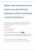 NREMT EMR EXAM PREP EXAM QUESTIONS AND DETAILED ANSWERS (VERIFIED ANSWERS) ALREADY GRADED A+